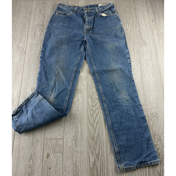 Carhartt Mens Blue Jeans Size 34/34 Workwear Denim Loose fit - Picture 1 of 13
